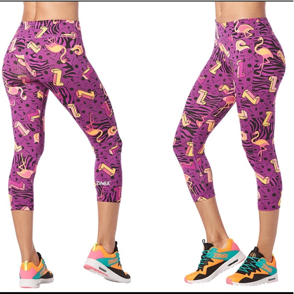 Zumba Flamingo printed crop leggings